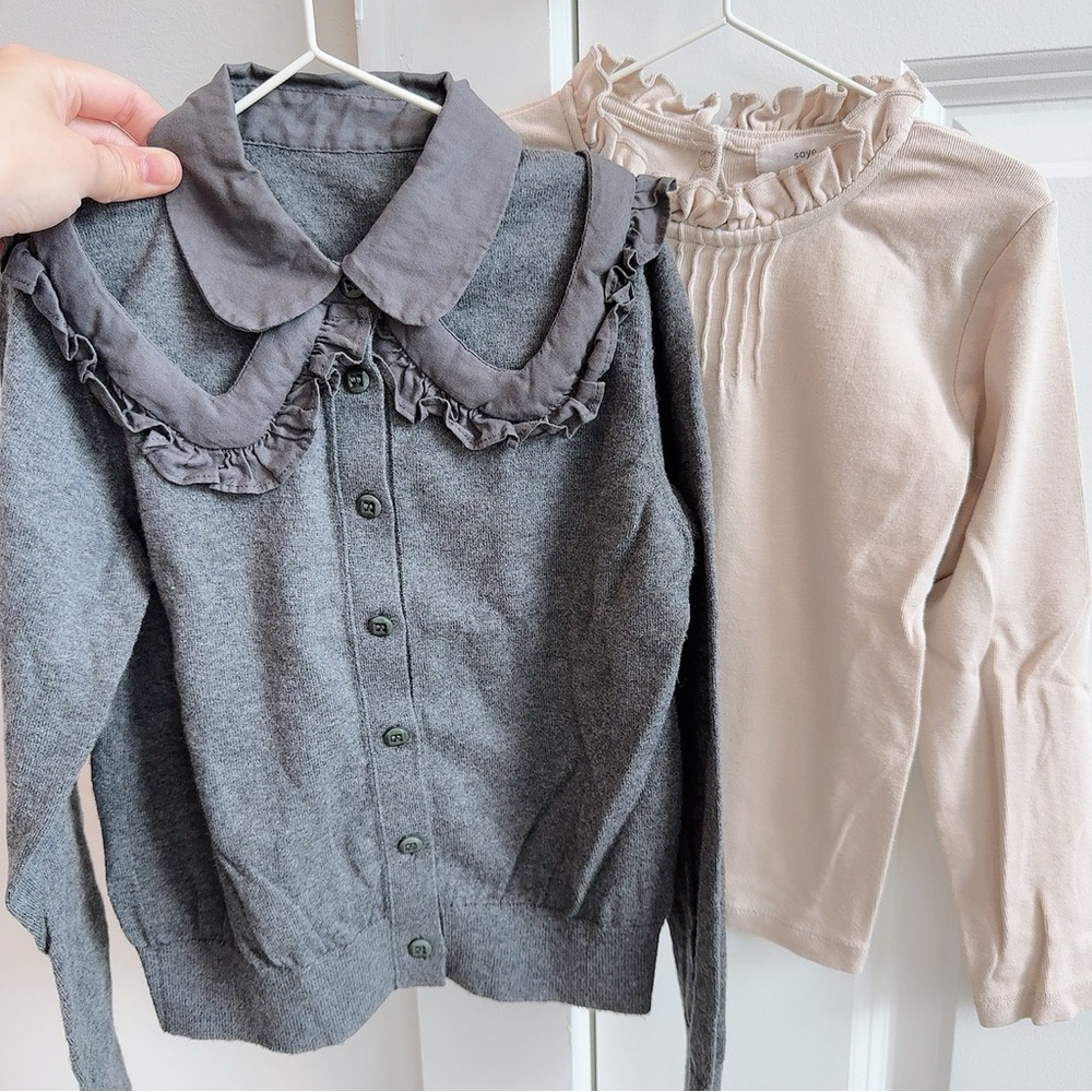 Stylish Gray and Cream Kids Tops